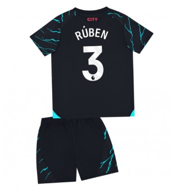 Manchester City Ruben Dias #3 Replika Babytøj Tredje sæt Børn 2023-24 Kortærmet (+ Korte bukser)